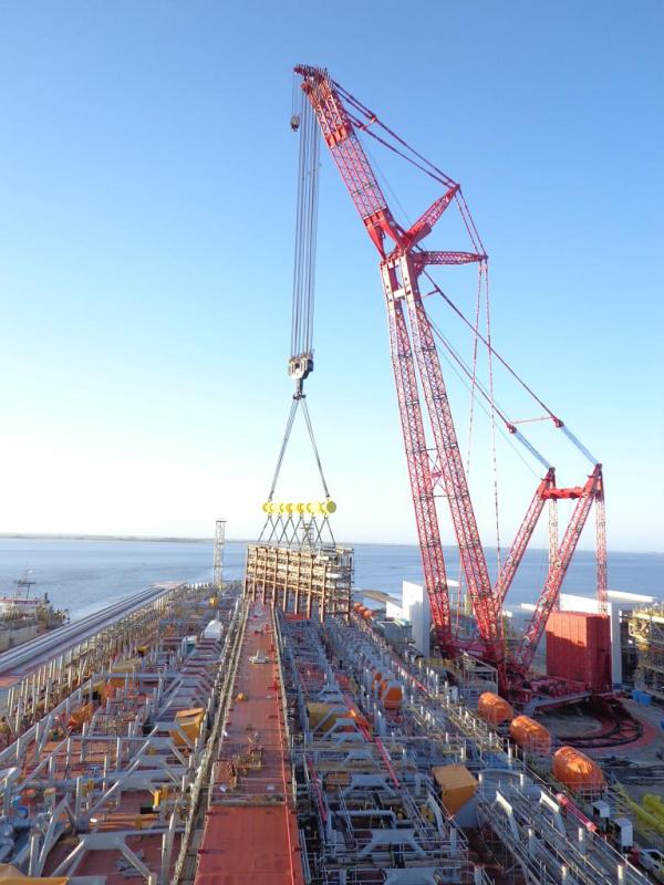 Lifting operations with crane and industrial load